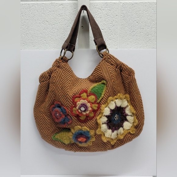 Boho up, wool Purse with wool and other fabrics Embroidered. - Picture 1 of 11
